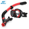 WHALE MK2600 + SK900 Professional Adult Diving Silicone Mask Glasses Snorkel Set