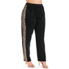 Plus Size Side Snakeskin Print Elastic Waist Pants