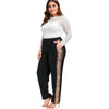 Plus Size Side Snakeskin Print Elastic Waist Pants