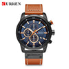 Curren 8291 Male Quartz Watch Leather Strap Business Wristwatch
