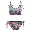 Tropical Print Ruffled String Bikini Set