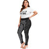 Plus Size Space Dye Printed Leggings