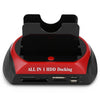 ESATA Dual IDE SATA OTB HUB USB 2.0 Reader HDD Docking Station Card Reader EU Plug