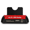 ESATA Dual IDE SATA OTB HUB USB 2.0 Reader HDD Docking Station Card Reader EU Plug