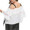 Plus Size Two Tone Flounce Blouse