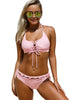 Lace Up Padded Halter Bikini Set