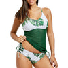 Palm Leaf Print Tankini Set