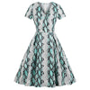 Vintage Snakeskin Print Fit and Flare Dress