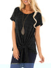 Space Dye Knotted Short Sleeve Tee