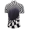 3D Contrast Checked Swirl Print Short Sleeve Shirt