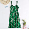 PASSOSIE Women Floral Print Backless Bowknot Strap Dress