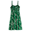 PASSOSIE Women Floral Print Backless Bowknot Strap Dress