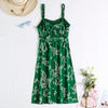 PASSOSIE Women Floral Print Backless Bowknot Strap Dress