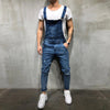 Men Distressed Denim Carpenter Overalls Bib Rompers Moto Biker Jean Jumpsuits Pants