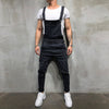 Men Distressed Denim Carpenter Overalls Bib Rompers Moto Biker Jean Jumpsuits Pants