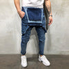 Men Distressed Denim Carpenter Overalls Bib Rompers Moto Biker Jean Jumpsuits Pants