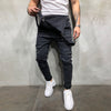 Men Distressed Denim Carpenter Overalls Bib Rompers Moto Biker Jean Jumpsuits Pants