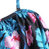 Flower Lace Up Cold Shoulder Swimsuit