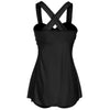 Criss Cross Underwire Skirted One-piece Swimwear