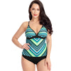 Wave Print Low Cut Tankini Set