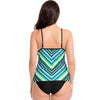 Wave Print Low Cut Tankini Set