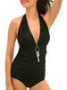 Ruched Halter Neck Tankini Set