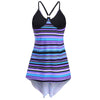 Striped Overlap Asymmetrical Swim Top