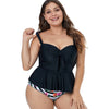 Plus Size Bowknot Detail Floral Print Tankini Set