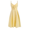 Smocked Tie Front Buttoned Dress