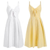 Smocked Tie Front Buttoned Dress
