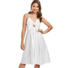 Smocked Tie Front Buttoned Dress