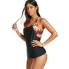 Printed Overlay Racerback Tankini Set