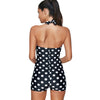 Polka Dot Halter Padded Swimsuit