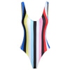 Rainbow Color Backless One-piece Swimwear