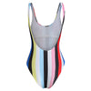 Rainbow Color Backless One-piece Swimwear