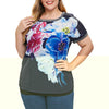 Floral Print Plus Size Two Piece Chiffon Top