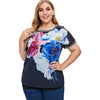 Floral Print Plus Size Two Piece Chiffon Top