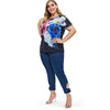 Floral Print Plus Size Two Piece Chiffon Top