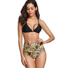 Floral Print High Waist Criss Cross Bikini Set