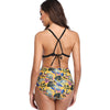 Floral Print High Waist Criss Cross Bikini Set