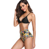 Floral Print High Waist Criss Cross Bikini Set