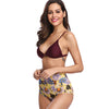 Floral Print High Waist Criss Cross Bikini Set