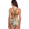 Floral Print High Waist Criss Cross Bikini Set