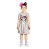 Girls Bow Children Cotton Cat Print Dress