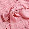 Spaghetti Strap Backless Cut Out Bowknot Ruffle Asymmetric Solid Color Women Slip Dress