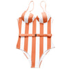 Striped Underwire One-piece Swimwear