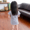 Girl's Embroidered Striped One-piece Dress