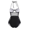 Halter Neck Mesh Panel Swimwear