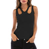 Ribbed Knit Cut Out Tank Top