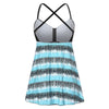 Open Back Cami Printed Tankini Set